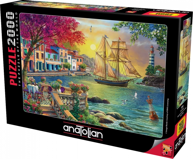 Puzzle Krásný západ slunce nad přístavem 2000 dílků