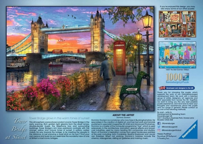 Puzzle 1000 dílků Západ slunce nad Tower Bridge