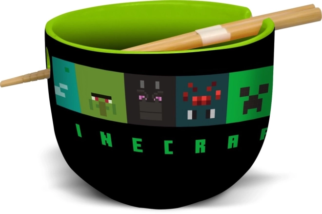 Minecraft ramen miska a hůlky dárkový set
