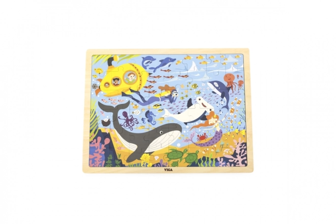 Dřevěné puzzle 48 dílků - mořský život