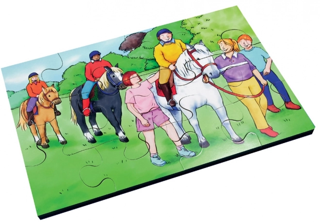 Dřevěné puzzle 72 dílů s inkluzivními motivy