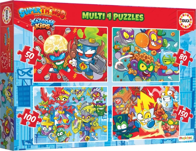 Educa Puzzle Superthings 4v1
