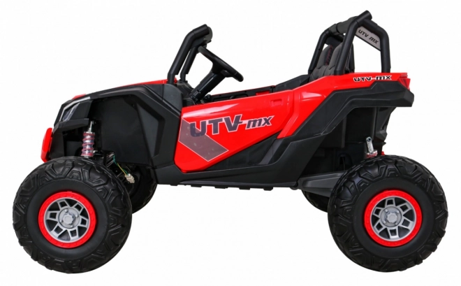 Dětské elektrické buggy UTV-MX 24V 4x4 s dálkovým ovládáním, LED a EVA koly – červené