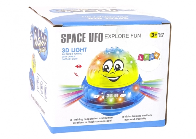 Vodní míček UFO s diodami a veselou hudbou růžový
