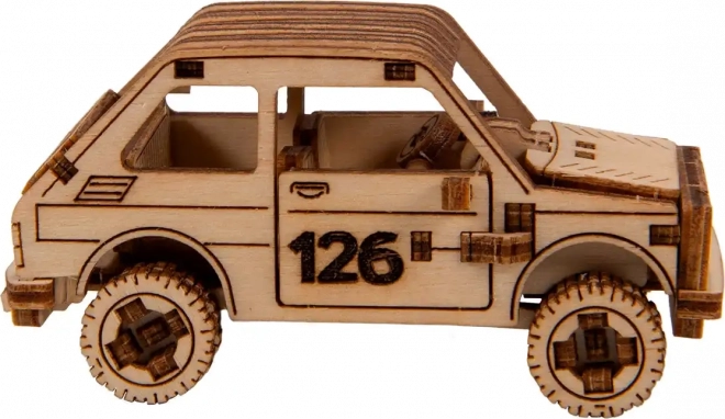 Dřevěné 3D puzzle - Model rallye auta 3 (Fiat 126)
