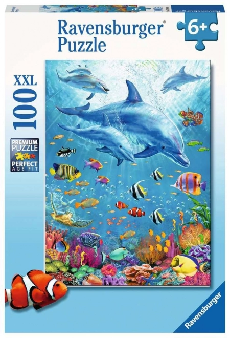 Ravensburger puzzle Mezi delfíny XXL 100 dílků
