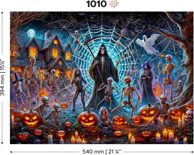 Dřevěné puzzle Halloweenský Pán smrti