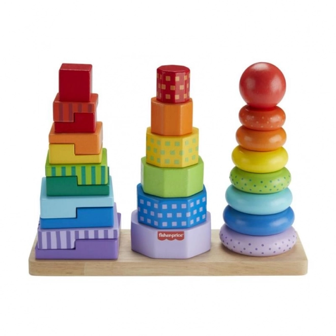 Fisher-Price dřevěná věž s tvary