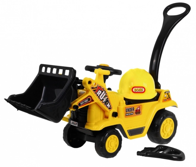 Dětský šlapací buldozer s helmou