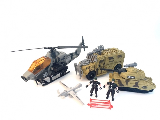 Velká vojenská hrací sada s helikoptérou