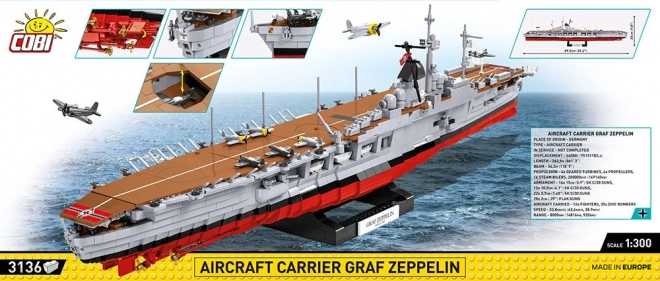 COBI 4826 II WW Letadlová loď Graf Zeppelin, 1:300, 3135 k
