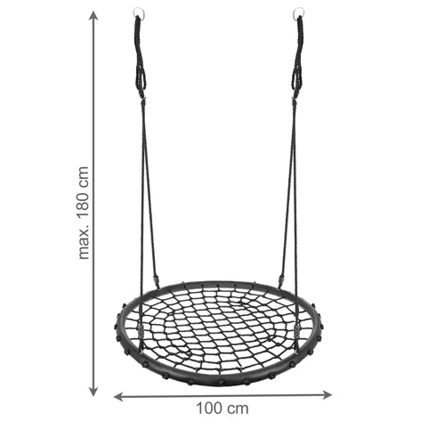 Houpačka Čapí hnízdo 100cm - výplet černá