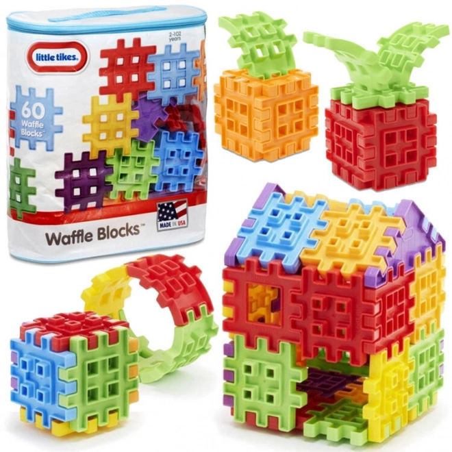 Little Tikes kreativní barevné kostky Wafle 60 ks s taškou
