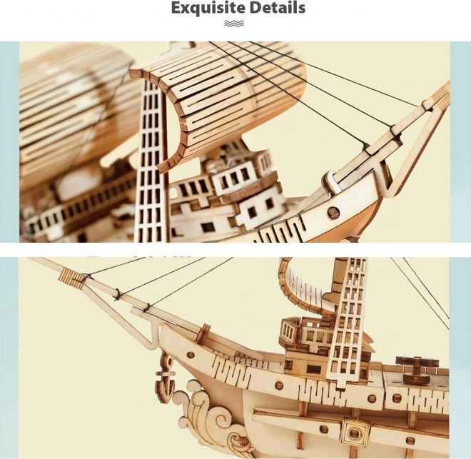 3D dřevěné puzzle Plachetnice ROBOTIME Rolife 118 dílků