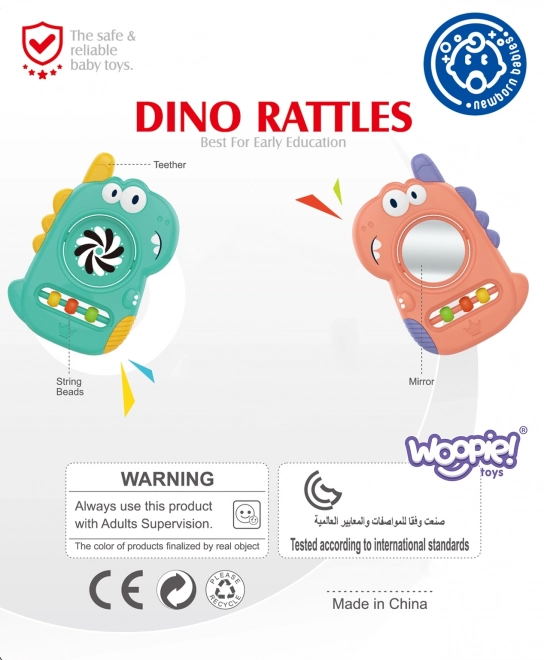 Smyslová hračka a kousátko Dino