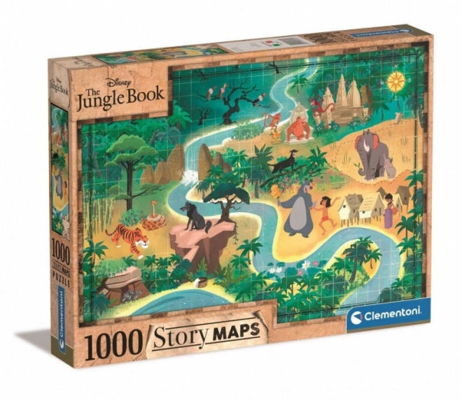 Puzzle Story Maps: Kniha džunglí - 1000 dílků