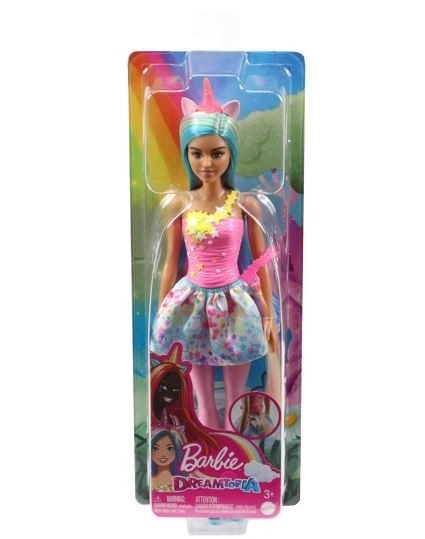 Panenka Barbie Dreamtopia s modrým a růžovým jednorožcem