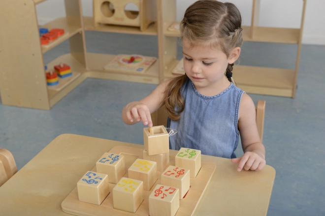 Dřevěný senzoryční sorter Masterkidz Montessori
