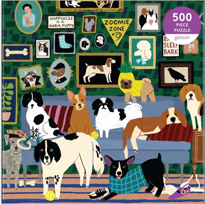 GALISON Čtvercové puzzle Psi v salonku 500 dílků