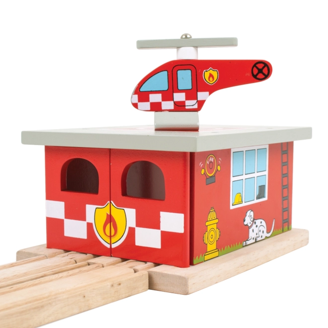 Akční heliport a vrtulník součástí