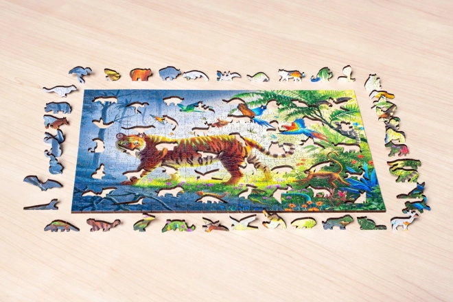 Dřevěné puzzle Tygr v džungli 500 dílků