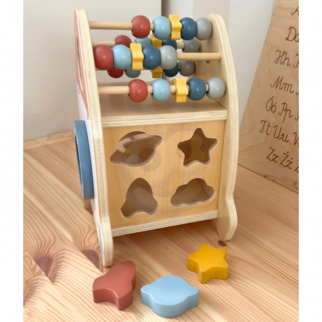 Dřevěná aktivní raketa s labyrintem Tooky Toy