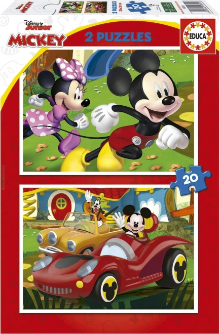 EDUCA Puzzle Mickey Mouse: Zábavní park 2x20 dílků