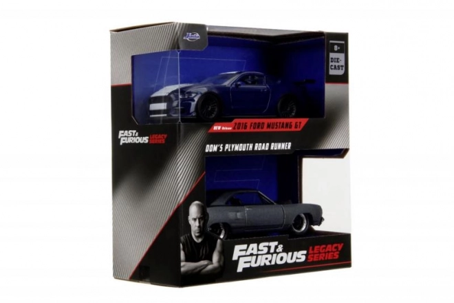 Twin Pack Modely Aut Ford Mustang GT350 a Plymouth Road Runner z Rychle a Zběsile