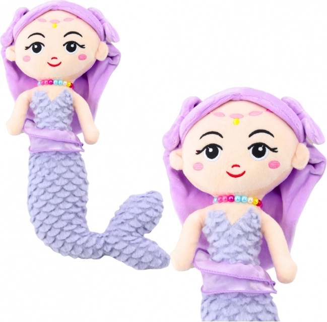 Plyšová Mořská Panna s Koralovým Ocasem Fialová 32cm