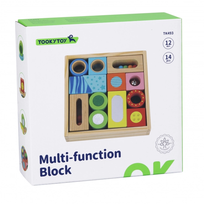 Tooky Toy dřevěné multifunkční senzorické kostky