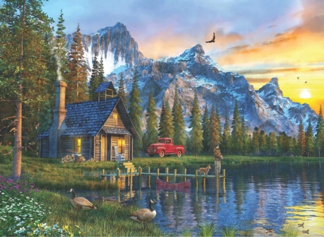Puzzle Západ Slunce na Chalupou 1000 Dílů