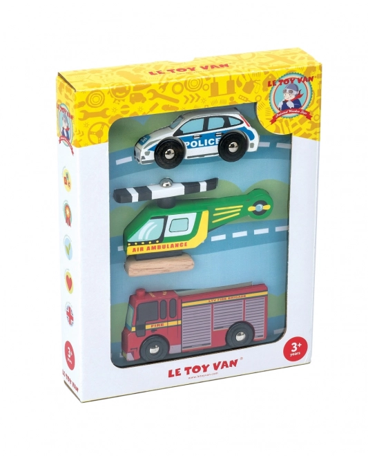 Le Toy Van sada dřevěných záchranářských autíček
