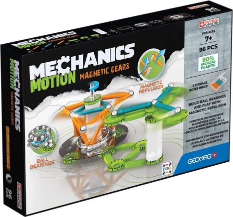mechanics motion magnetic gears 96 dílků geomag magnetická stavebnice