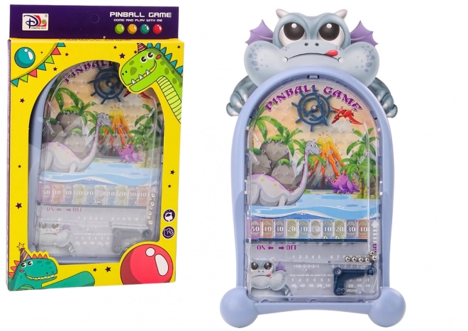 Hra s automatem pinball draci a dinosauři modrý stojan