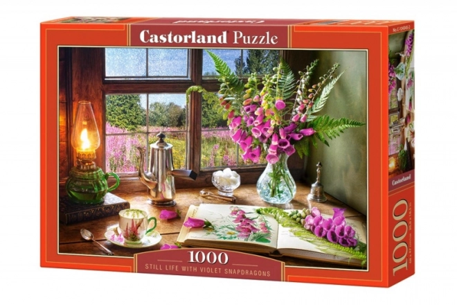 Puzzle 1000 dílků - Zátiší s fialovými lvími pusinkami
