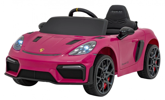 Elektrické autíčko Porsche 718 s MP4 audio panelem – Růžové