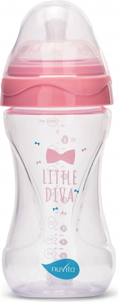 Kojenecká láhev 250 ml, transparentně růžová
