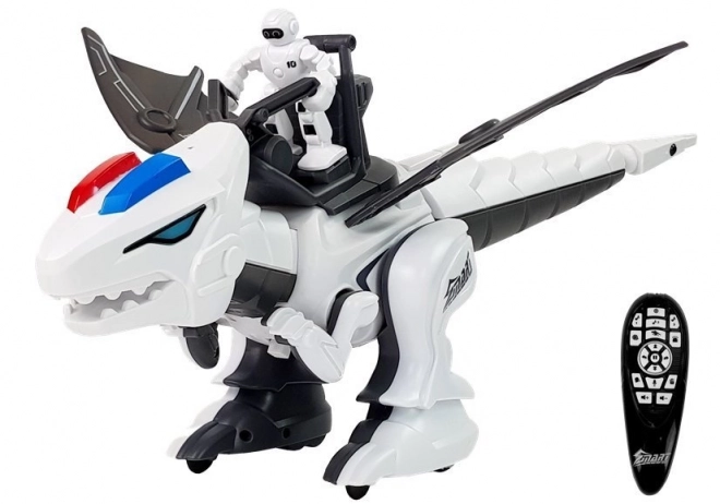 Interaktivní robotický tyranosaurus bílé barvy