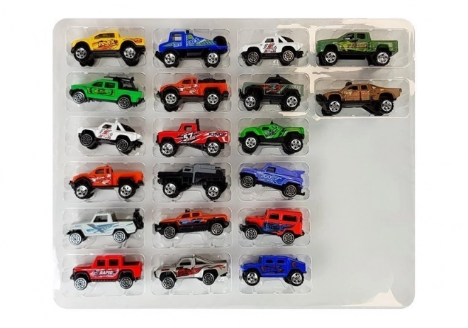 Sada terénních autíček Jeep Resoraks Různé barvy 20 kusů