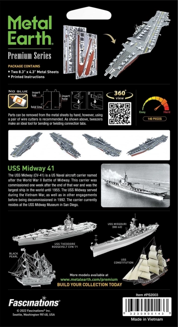 METAL EARTH 3D puzzle Premium Series: Letadlová loď USS Midway