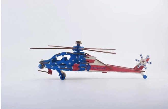 Woodcraft Dřevěné 3D puzzle Americký bojový vrtulních Apache