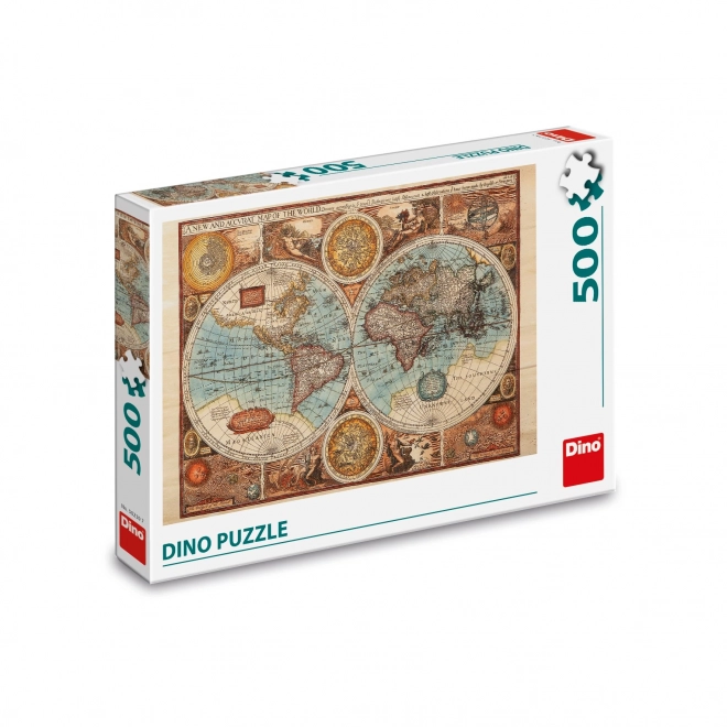 Dino Puzzle starobylá mapa světa - 500 dílků