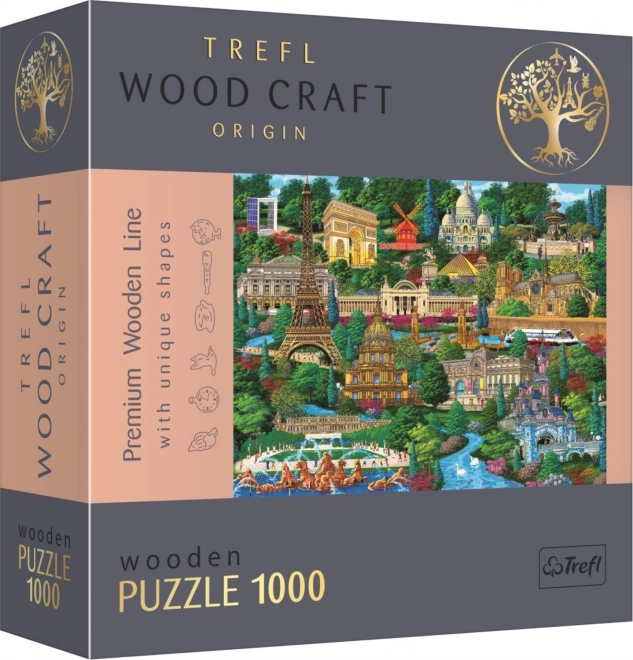 Dřevěné puzzle TREFL Slavná místa Francie 1000 dílků