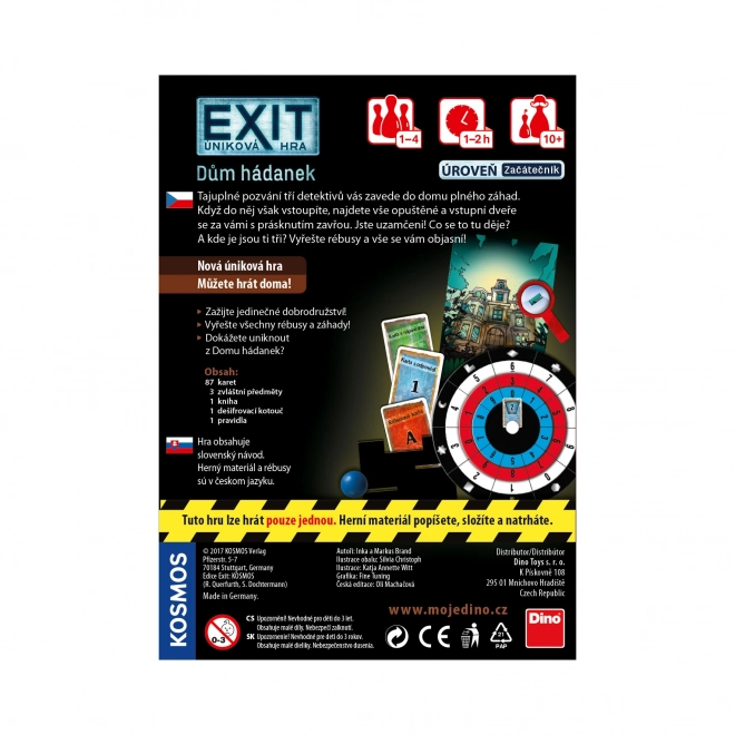 DINO EXIT Úniková hra: Dům hádanek