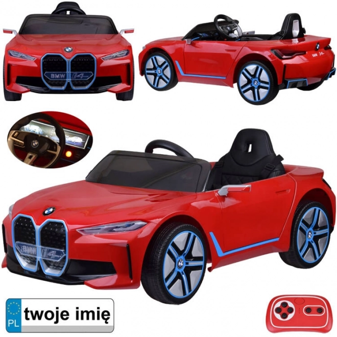 Elektrische BMW i4 Speelgoedauto voor Kinderen met Afstandsbediening – Červená