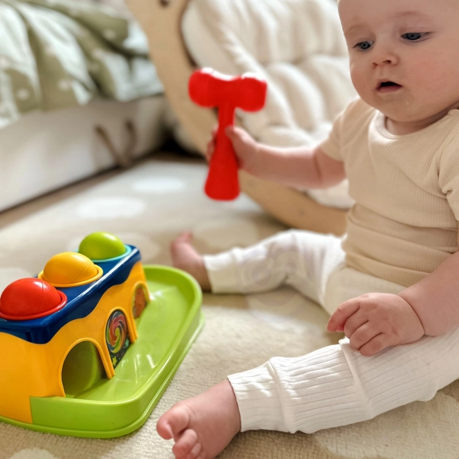 Dětská hračka Kolorowy prolézací tunel s kladívkem Montessori