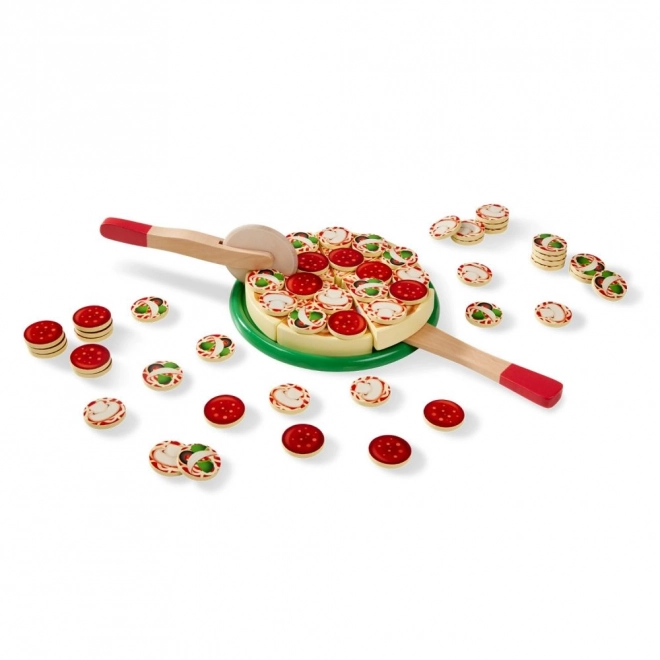 Dřevěná pizza na krájení a stohování