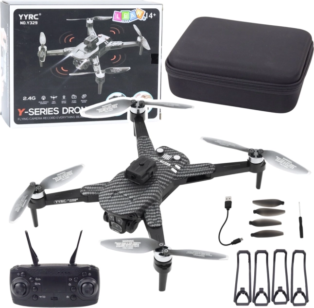 Dron s HD kamerou a aplikací - černý karbon