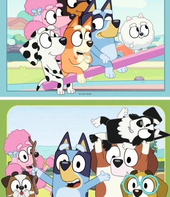 Bluey Ravensburger puzzle na hřišti