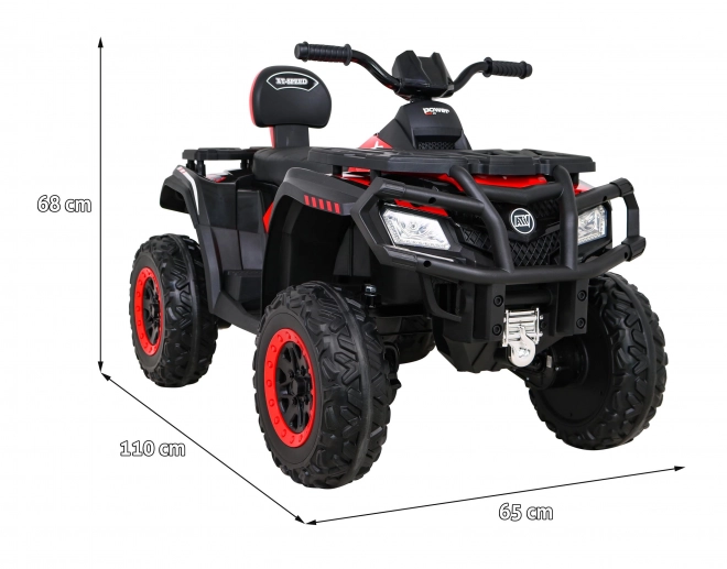 Čtyřkolka XT-Speed pro děti Červená + 4x4 + EVA + pomalý start + rádio MP3 + LED dioda